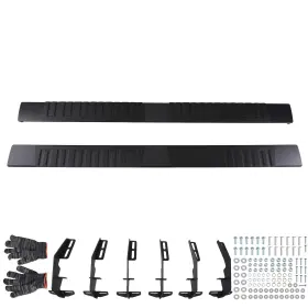 Kc86od Maxpeedingrods 6inch Side Steps For Dodge Ram 1500 Crew Cab 2019-2025 Aluminum 210cm Black