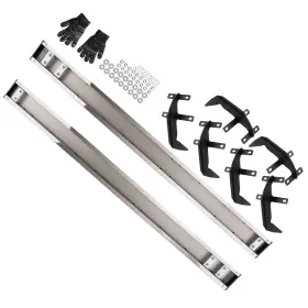 Qwyj20 Maxpeedingrods Nerf Bars Running Boards For Ford F-150 Super Crew Cab 2015-2025 Chrome Black
