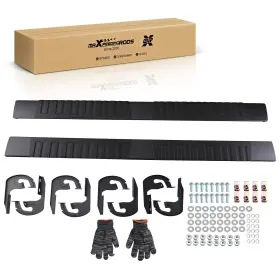 R2s54o Maxpeedingrods 6in Aluminum Running Boards For Ford F-150 Super Crew Cab 2004-2014 Black