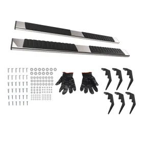 S2lomv Maxpeedingrods Running Boards For Dodge Ram 1500 Crew Cab 09-18 Stainless Steel Silver&black