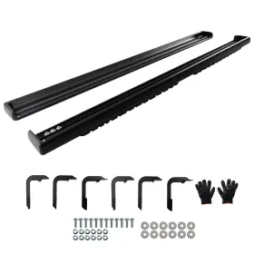 Xum0b7 Maxpeedingrods 6 Inch Running Board For Nissan Titan Crew Cab 04-24 Black Aluminum Alloy