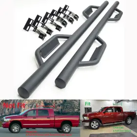Mfmsxtsb0017t Mechanic Force 3 Inch Round Texture Black Drop Step Side Bar For 10-18 Ram 1500 2500 3500 Crew Cab
