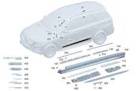 167-698-20-01 Mercedes-benz Genuine Mounting Rail