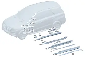 254-690-52-03 Mercedes-benz Genuine Mounting Rail