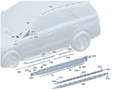 294-698-48-00 Mercedes-benz Genuine Mounting Rail