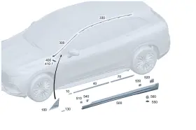 296-698-60-00 Mercedes-benz Genuine Retaining Strip