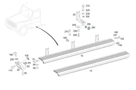 463-523-33-00 Mercedes-benz Genuine Running-board End Piece
