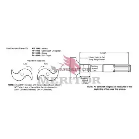 2210b6398 Meritor Genuine Camshaft Left Hand