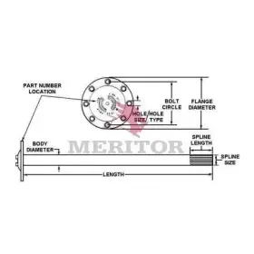 3202g9393 Meritor Axle Shaft