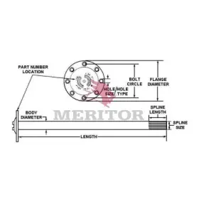 Meritor 737238088066 3202x6472 Genuine Axle Shaft