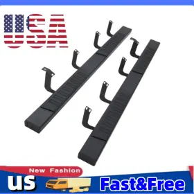 Cg-52 Merxeng Polished 6 Inch Aluminum Running Boards For 2007-2018 Ram 1500 Crew Cab Black Powde