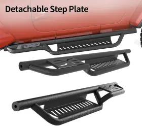 0imr3hp2 Merxeng Pau Bolt-on Side Steps Compatible With 1997-2006 Jeep Wrangler Tj 2-door Black