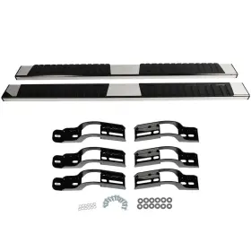 11658659 Mirror-zone Running Boards Silver For 2007-2021 Toyota Tundra Crew Cab Side Steps Nerf Bars
