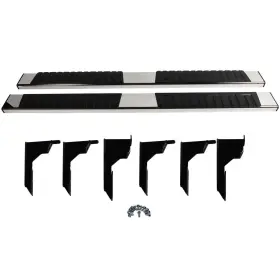 11663017 Mirror-zone 6 Inch Silver Side Steps For 2005-2021 Toyota Tacoma Crew Cab Nerf Bar Running Boars