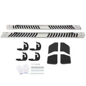11663024 Mirror-zone For 2009-2014 Ford F150 Super Crew Cab 6 Inch Side Step Running Board Silver