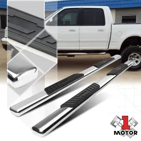 Mt1-ss739o5bpets Motor-1 Chrome 5 Inch Oval Side Step Nerf Bar Running Board For 01-03 F150 Crew/supercrew Cab