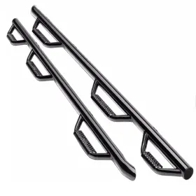 F99100qc-6 N-fab Wheel To Gloss Blk Nerf Bars For 99-16 F250 F350 Ext Cab With 96 Inch Beds