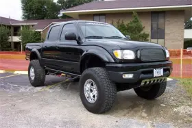 T0277cc N-fab Nerf Step For 2001-2004 Toyota Tacoma Double Cab 5ft Bed Gloss Black