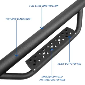 Npm67875 Newpoint Motor For 07-18 Wrangler/jk 2-dr 3 Inch Matte Round Tube Dropped Step Bar Running Boards #2