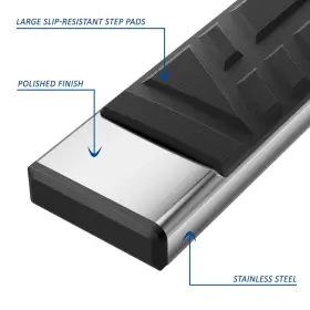 Npn97837 Newpoint Motor Npm97614 For 14-23 Jeep Cherokee 6.5 Inch Stainless Chrome Flat Side Step Bar Running Board #2