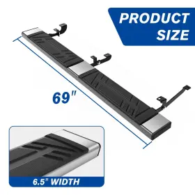 Npn97837 Newpoint Motor Npm97614 For 14-23 Jeep Cherokee 6.5 Inch Stainless Chrome Flat Side Step Bar Running Board #3
