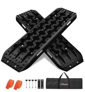 92522b Nilight Recovery Traction Boards For 4wd 4x4 With 2pcs Mounting Kit Black