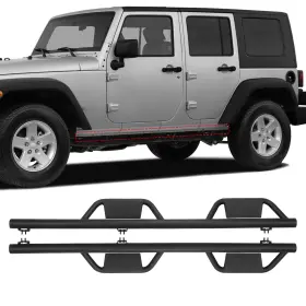 Eaw-ujk02c105-bx Nixon Offroad Side Step Nerf Bars Running Boards For 2007-2018 Jeep Wrangler Jk 4 Door Steel