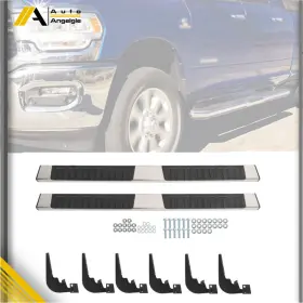 At2446840yt Nurniacl Steel Bars Running Boards Ss 6 Inch Side For 19-22 Dodge Ram 1500 Classic Crew Cab