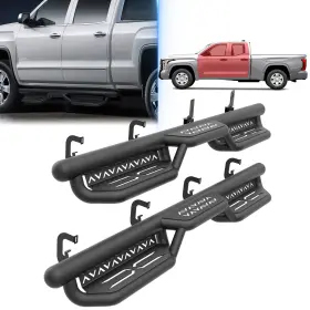 Aorn071003159 Obnaux 2 Running Boards Nerf Bar Pedals For 2007-2018 Silverado And Sierra 1500 Crew Cab