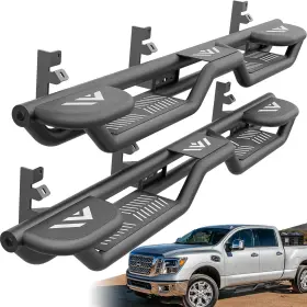Obnaux Korn015017123 Running Boards 3-raised Steps For 04-25 Titan Not 2016 And 16-2025 Xd Crewcab