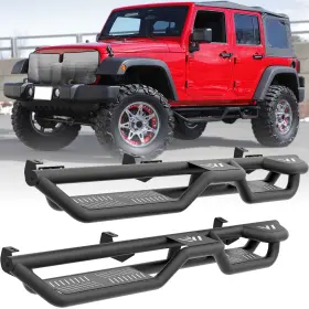 Xrnb056068133 Obnaux For Jeep Wrangler Jk 4 Door 2007-2018 Side Step Nerf Bars Running Boards Bolt On