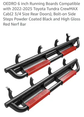 Oedro 840332382937 6 Ft Running Boards For Toyota Tundra Crewmax Bolt On Black Powder Coated New