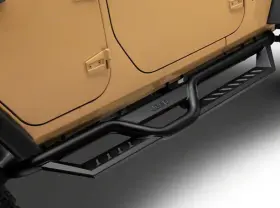 J173991 Officially Licensed Jeep 07-18 Wrangler Jk 4-door Hd Drop Side Step Bars With Logo
