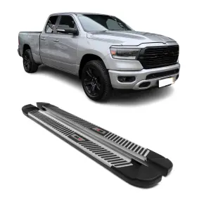 G005345 Omac Side Step Nerf Bars Running Boards For Ram 1500 Crew Cab 2019-2026 Silver 2 Pcs