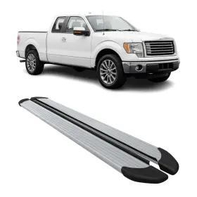 G006481 Omac Running Boards Nerf Bars Side Step For Ford F150 Supercrew Cab 2009-2014 Silver