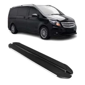 U021891 Omac Side Step Running Board Nerf Bars For Mercedes Metris Short 2016-2024 Black Gray