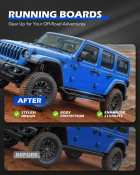 Mpnjrb-0001 Orion Motor Tech Omt Bolt-on Running Boards For 2018-2024 Jeep Wrangler Jl 4 Door 6.3 Inch Side Steps #3