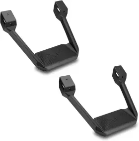 Bbs-5003 Pilot Bully Hoop Side Steps Black Aluminum 350lb Max Load Pair For 05-23 Toyota Tacoma