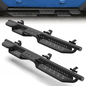 Ss-j182 Pofenze Steel Running Boards Side Step Fit 2007-2018 Jeep Wrangler Jk Unlimited 4 Door