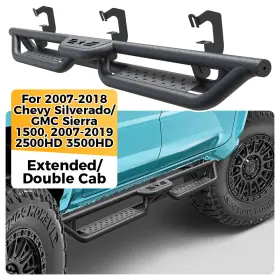 Ppol0015 Ppolbb Running Boards For 2007-2018 Silverado/sierra 1500 Double Extended Cab Side Step
