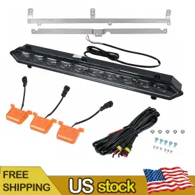 12001035 Qianghan For 2022 2023 2024 Toyota Tundra Pro Grille Lights Led Bar And 3 Amber 1set