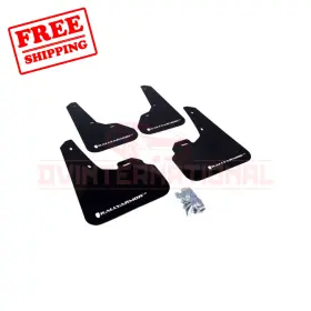 Rally Armor 720264703645 Ur Black Mud Flap With White Logo For 2010-2013 Mazda3 / Mazdaspeed3