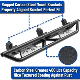 Atearb005 Road Beast Atearb005/2 For 2018-2026 Jeep Wrangler Jl 4 Door Crew Cab Running Board Side Step Drop Bar