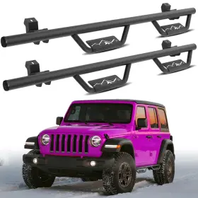 Atearb006 Road Beast Running Boards For 2018-2025 Wrangler Jl Double Cab Side Steps Nerf Bars Steel