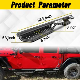 Atearb020-56 Road Beast Drop Running Boards For 2020-2026 Jeep Gladiator Jt Side Steps Rails Nerf Bars Atearb020-56 Road Beast Drop Running Boards For 2020-2026 Jeep Gladiator Jt Side Steps Rails Nerf Bars