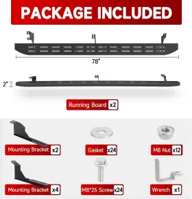 Bcka95345-c Roadgive For 2005-2023 Toyota Tacoma Double Cab Running Board Drop Side Step Nerf Bars