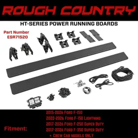 Esr71520 Rough Country Ht-series Powered Running Boards For F150 F250/f350 Sd Crew Cab