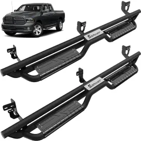 Snr3-d09-cb Sanooer Black Side Step Nerf Bars Fit 2009-2018 Dodge Ram 1500 Crew Cab Running Boards