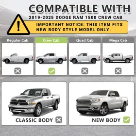 Snr3-d19-cb Sanooer Running Boards Nerf Bar For 2019-2025 Dodge Ram 1500 Crew Cab New Body Side Step #2