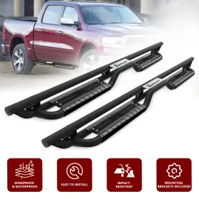 Snr3-d19-cb Sanooer Running Boards Nerf Bar For 2019-2025 Dodge Ram 1500 Crew Cab New Body Side Step